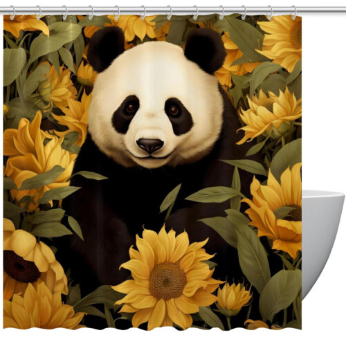 Panda solros duschdraperi vattentät 60x72 tum