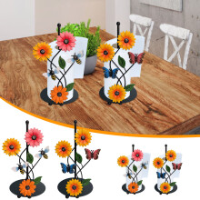 Iron Sunflower Paper Towel Holder Vertical Stand