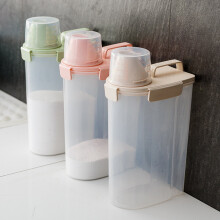 Rijstcontainer met transparant, luchtdicht deksel, 3 liter, roze
