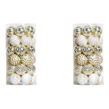 Christmas Balls Gold White 60mm 60PCS Shatterproof
