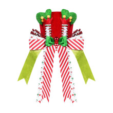 Décoration étoile pour sapin de Noël avec nœud rayé et