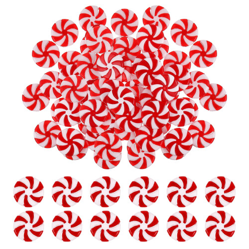 Christmas tree peppermint ornaments red white 50