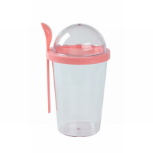 Relocy roze yoghurtbeker met lepel en deksel (1 stuk)