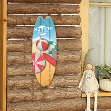 Panneau de porte en bois sur le thème de la plage pour un bar à domicile ou une porte d'entrée