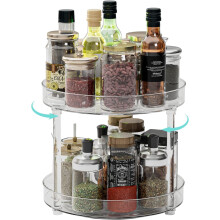 Clear Plastic Lazy Susan Organizer 2-Tier