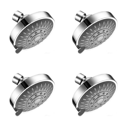 4X Shower , High Pressure 5 Settings Showerhead with Adjustable Swivel  Joint