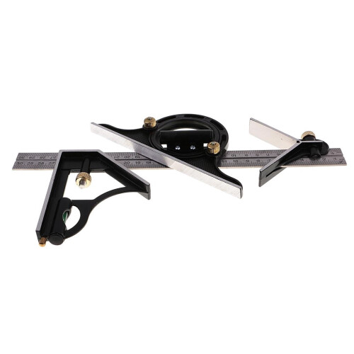 Escuadra combinada de acero inoxidable y aluminio de 12 pulgadas