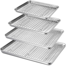 Stainless Steel Baking Sheet and Cooling Rack Set 8-Piece