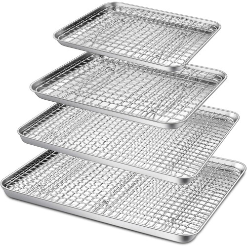 Stainless Steel Baking Sheet and Cooling Rack Set 8-Piece