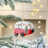 WJSXC Christmas Cabin Tree Pendant Red White 1pc 1