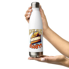 Cheesecake dessert stainless steel water bottle white