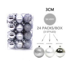 Christmas tree balls shatterproof silver 24 pcs