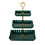Crown Top Tiered Serving Tray Green 3-Piece Plastic 2