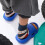 Children's blue open-toe flip flops for summer, size 6
