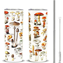 Mushroom Slim Tumbler 20oz Stainless Steel Insulated
