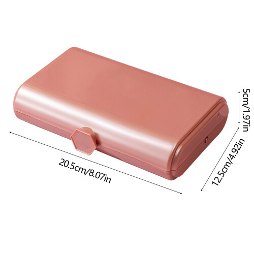 Boîte à maquillage pliable avec miroir, or rose, 2 compartiments 2
