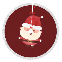 Santa Claus Christmas tree skirt 36 inch rustic holiday