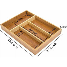 Bamboo Cutlery Drawer Organizer 1-Tier