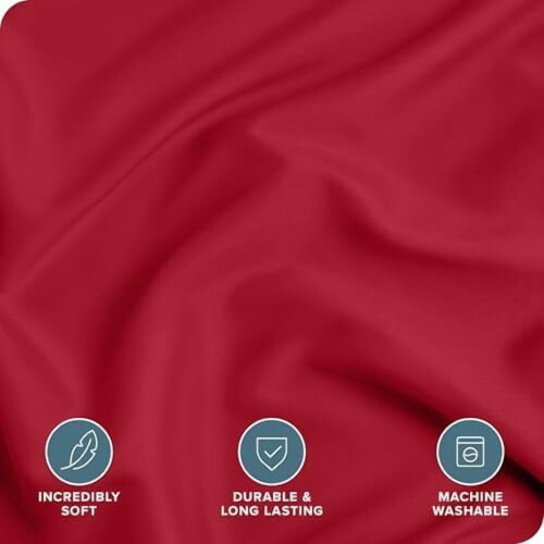 Cooling duvet cover super soft 1800 thread count twin red 1
