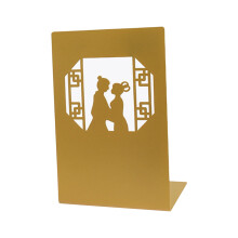 Metal bookends for heavy books, non-slip, pair