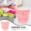 Roze ronde draagbare wasmand van plastic (1 stuk) 7