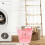 Roze ronde draagbare wasmand van plastic (1 stuk) 8