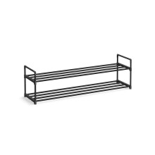 2-Tier Shoe Rack - Metal - Black - Holds Up to 10 Pairs of Shoes