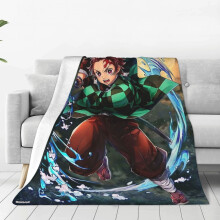 Demon Slayer deken voor mannen en vrouwen, superzachte pluizige fleece, knusse warme plaid voor op de bank, in bed, op reis, cadeau voor alle