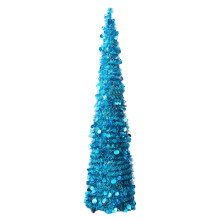 Artificial Christmas Tree Blue Foldable with Stand 1 Pc