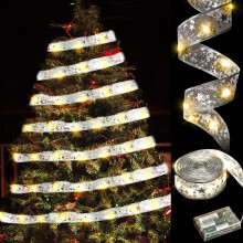 Christmas Ribbon Lights 13FT 40 LED Warm White Battery