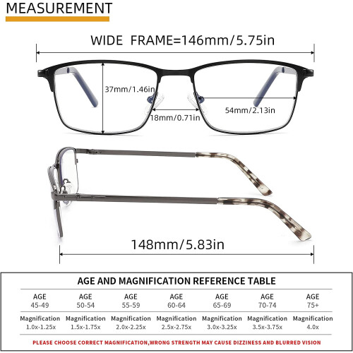 Lesebrille für Herren mit Blaulichtfilter und Metallrahmen 2