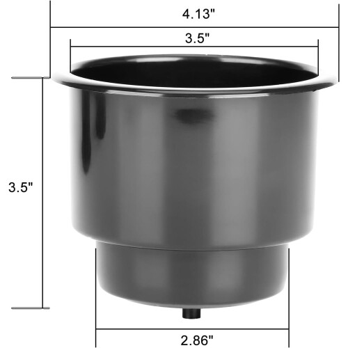 Black Recessed Plastic Cup Holder Set of 3 1