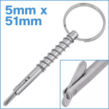 Spring Loaded Clevis Pin 316 Stainless Steel 5x51mm