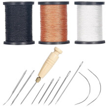 Juego de costura SOFEIYA con punzones, agujas e hilo de nailon para reparar cuero, zapatos y muebles.