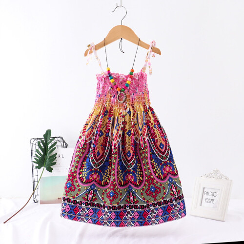 Mädchen geblümtes, ärmelloses Boho-Kleid (1-teilig) 1