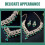 Conjunto de collar y pendientes de boda verdes 3