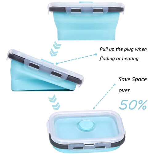 Set de 4 recipiente etanșe din silicon pentru depozitarea alimentelor 2