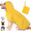 Hunderegnfrakk gul lett hetteponcho for store 4
