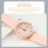 Reloj de pulsera rosa de aleación para mujer con correa ajustable. 4
