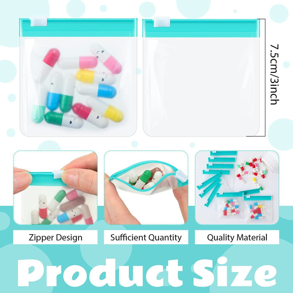 Pill Pouches BPA-Free 10 pcs 3"x2.75" 12mil Clear Reusable