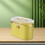 Boîte de rangement avec couvercle et poignée, deux compartiments, jaune 6