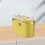 Boîte de rangement avec couvercle et poignée, deux compartiments, jaune 8