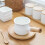 Enamel milk pan white with wooden handle 1 piece 4