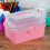 Transparente Aufbewahrungsbox, rosa, 3-stufig, robust 8