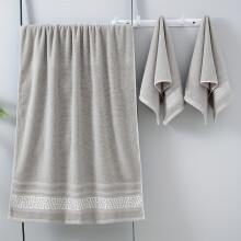 (Light Grey) Extra Large Heavy-Duty - Quick-Dry Thick Soft Spa & Gym Towel for Adults, Contemporary Geometric Pattern,
