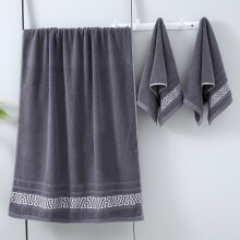 (Grey) Extra grote heavy-duty - sneldrogende dikke zachte spa- en gymhanddoek voor volwassenen, eigentijds geometrisch patroon,