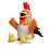 Fantoche de mão de galinha de pelúcia com boca móvel de 23 cm (9 polegadas) 2