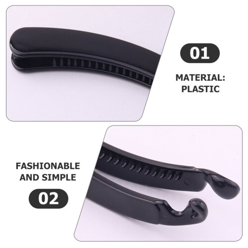 Zwarte plastic haarclips voor dames, 6 stuks 2