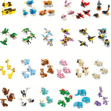24pcs Forest Animal and Insect Building Block Set - Educational DIY Toy for Children Ages 6 to Learn and Play with Cute