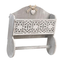 Paper Towel Roll Holder Wooden Wall-Mount Shelf 30x12x31.5cm